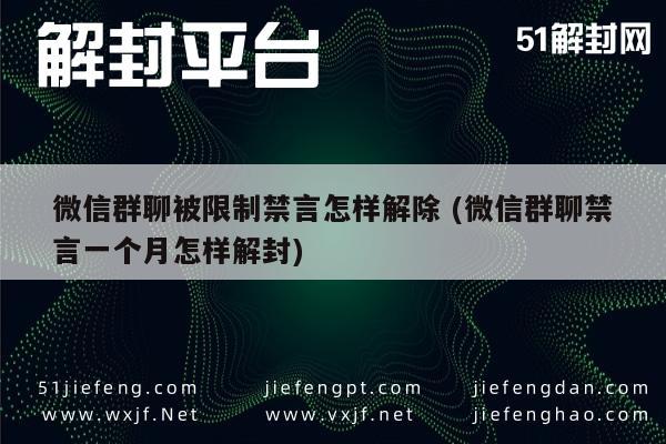 微信注册-微信群聊被限制禁言怎样解除 (微信群聊禁言一个月怎样解封)(1)